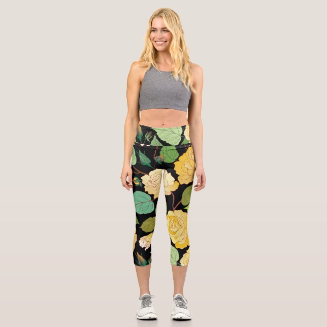 Roses 8 capri leggings (Front)