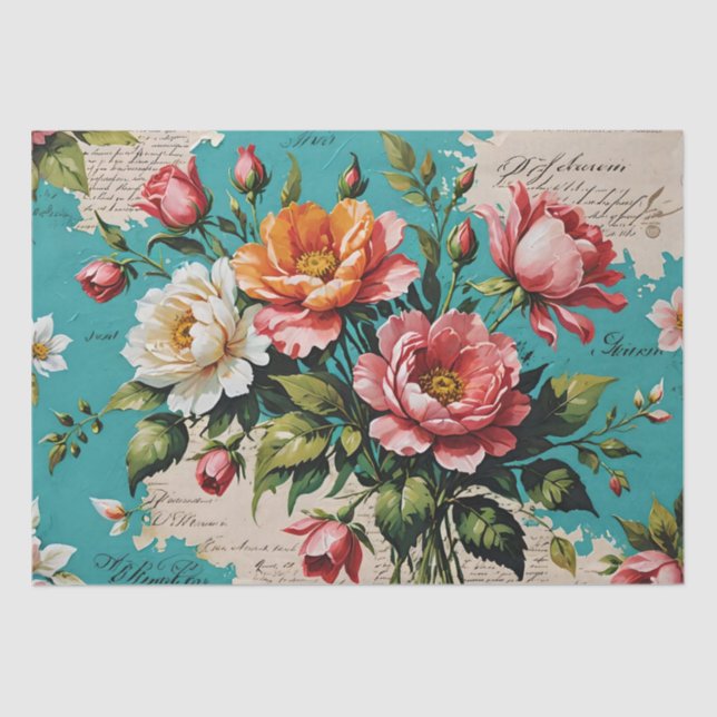 Roses acrylic painting Decoupage Tissue Paper (Front)