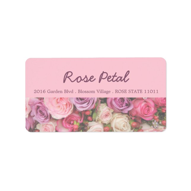 Roses address label by Therosegarden (Front)