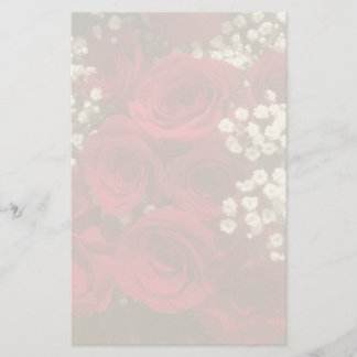Roses and Baby's Breath Stationery