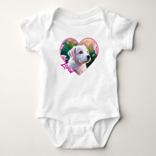 Roses And Beautiful Dog Collection Baby Bodysuit
