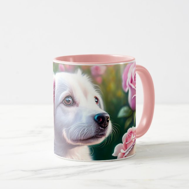 Roses And Beautiful Dog Collection Mug (Front Right)