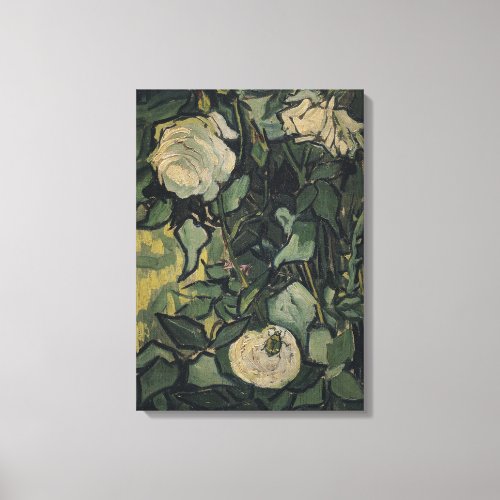 Roses and Beetle by Vincent van Gogh Vintage Art Canvas Print