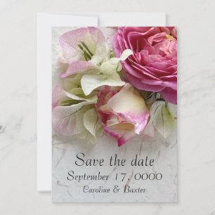 Roses and bougainvillea save the date