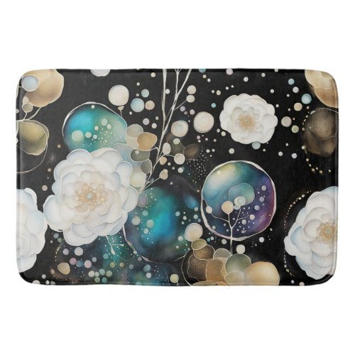 Roses And Bubbles Abstract Bath Mat