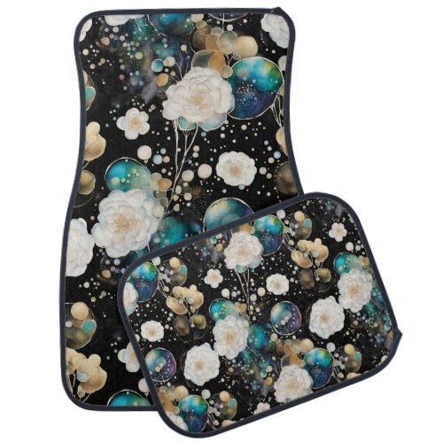 Roses And Bubbles Abstract Car Floor Mat