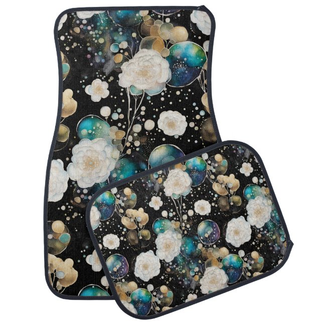 Roses And Bubbles Abstract Car Floor Mat (Set)