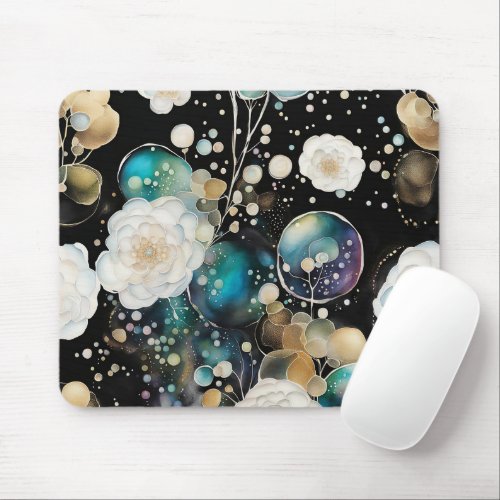 Roses And Bubbles Abstract Mouse Pad