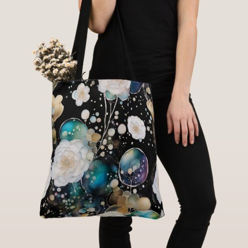 Roses And Bubbles Abstract Tote Bag