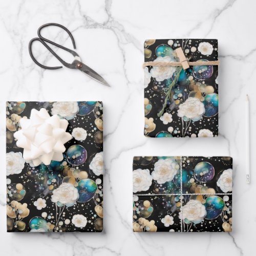 Roses And Bubbles Abstract Wrapping Paper Sheets