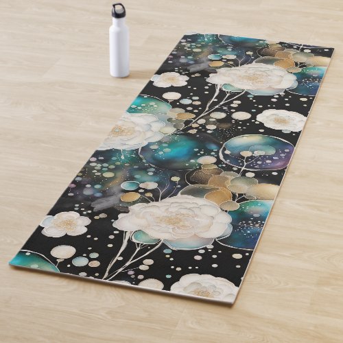 Roses And Bubbles Abstract Yoga Mat