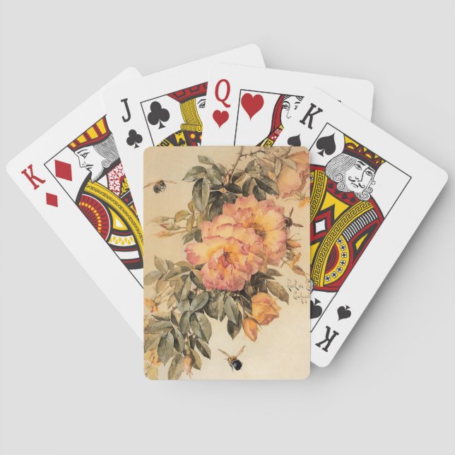 ‘Roses and Bumblebees’ Poker Cards (Back)