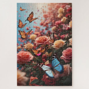 Roses and butterflies  jigsaw puzzle