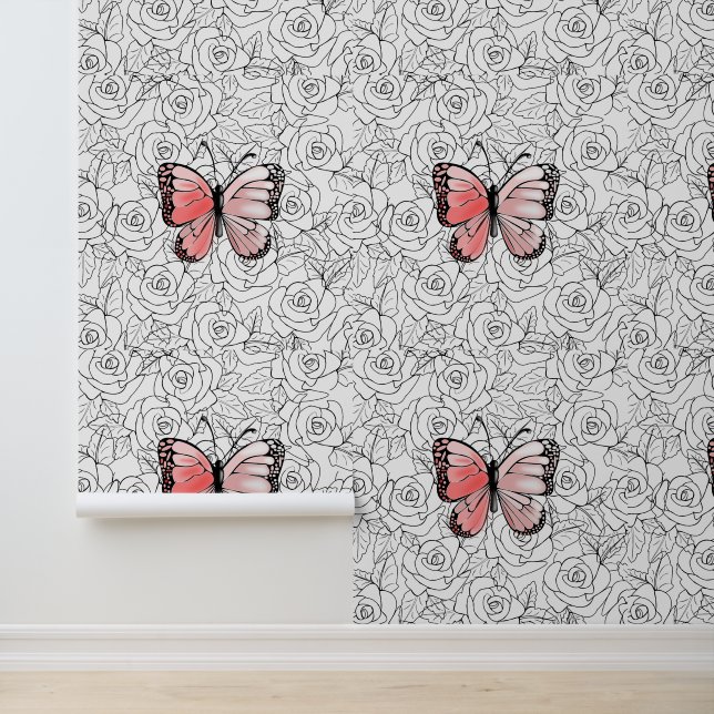 Roses and Butterflies Wallpaper (Application)