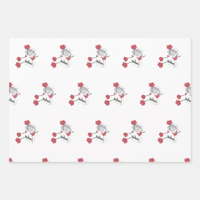 Roses and Cigarettes  Wrapping Paper Sheets (Front)