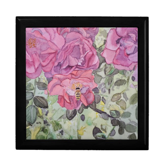 Roses and Columbines Keepsake Box (Front)