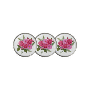 Roses and Dahlias Flowers Golf Ball Markers