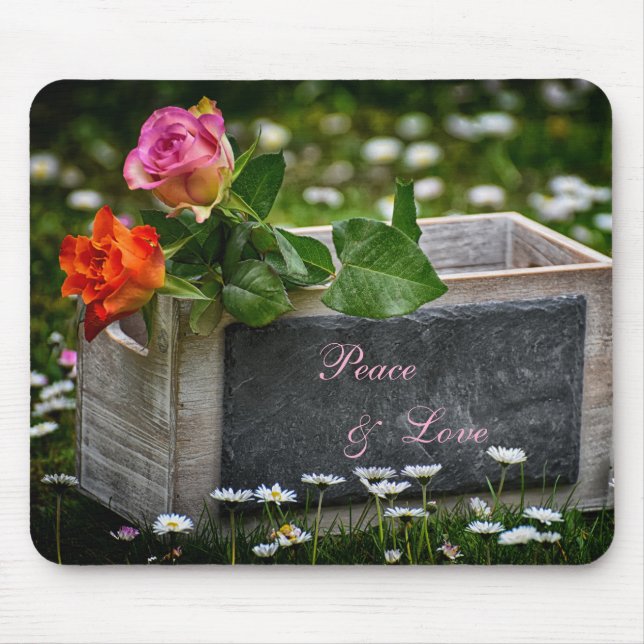 Roses and Daises Mouse Pad (Front)