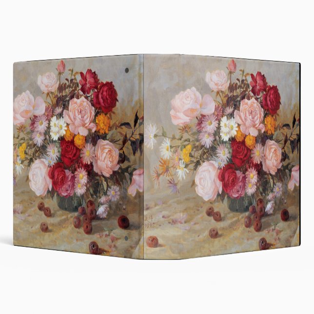 Roses and Daisies 3 Ring Binder (Background)