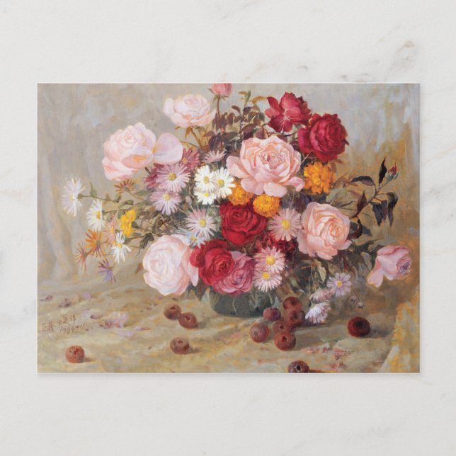 Roses and Daisies Postcard (Front)