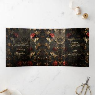 Rose's and Gold Sweet 16 Party Invitation
