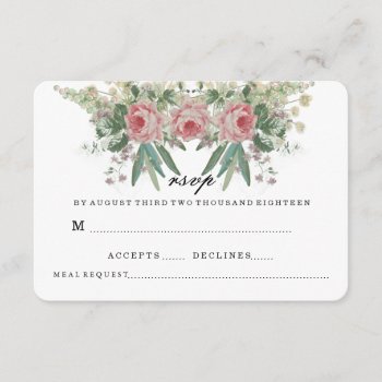 Roses And Greens Wedding Rsvp Invitation by antiquechandelier at Zazzle