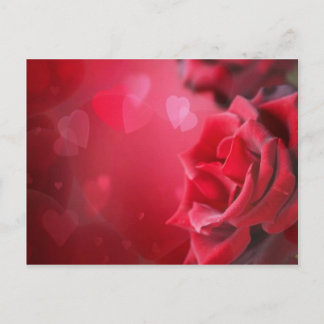 roses and hearts postcard