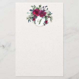 Roses and Holly Elegant Holiday Stationery