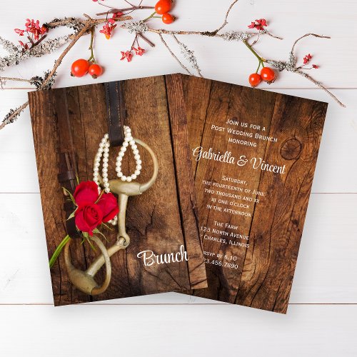 Roses and Horse Bit Country Post Wedding Brunch Invitation