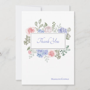 Roses and Hydrangeas Thank You Card