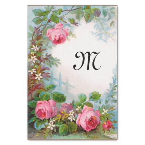 ROSES AND JASMINES FLORAL MONOGRAM TISSUE PAPER