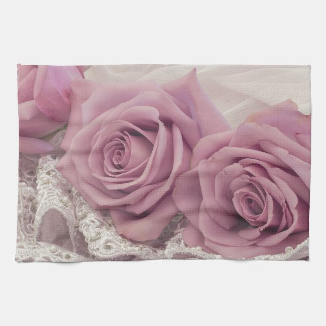 Roses And Lace Still Life Towel (Horizontal)