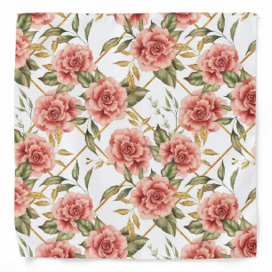Roses and leaves bandana