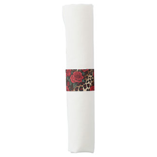 Roses and Leopard Print Napkin Bands