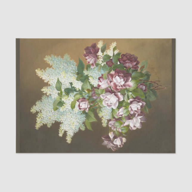 Roses and Lilacs, Decoupage Tissue Paper (Front)