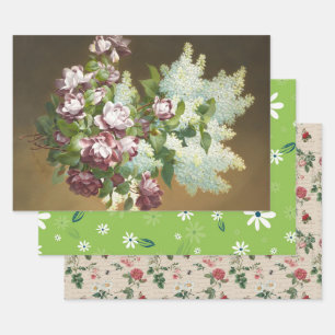 Roses and Lilacs, Gift Wrapping Paper Sheets