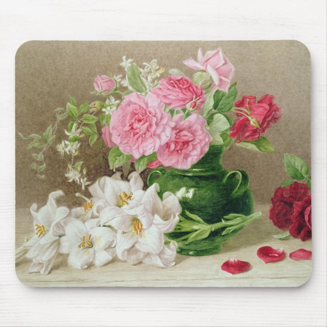 Roses and Lilies Mouse Pad (Front)
