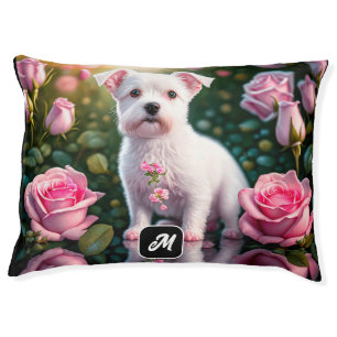 Roses And Little Dog Collection Pet Bed