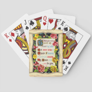 Roses And Love Poem Playing Cards