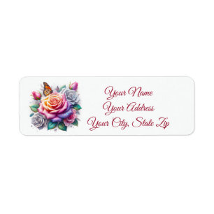 Roses and Monarchs Label