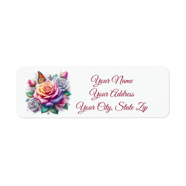 Roses and Monarchs Label (Front)