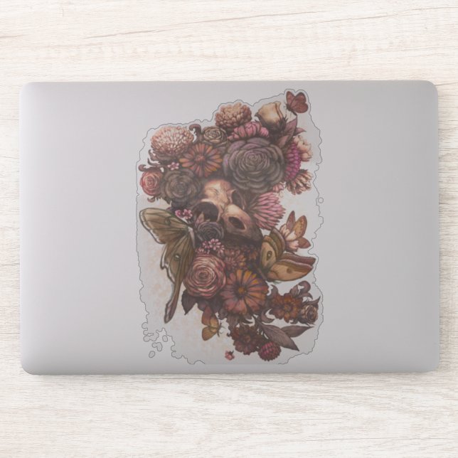 Roses and Moths Sticker (Computer)