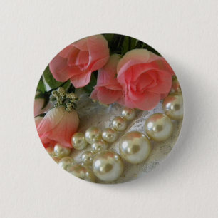 Roses and Pearls Button