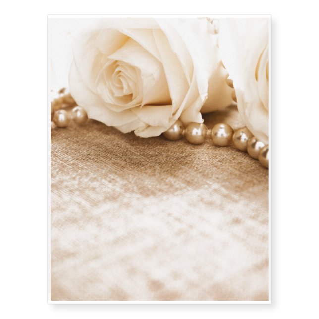 Roses and Pearls Temporary Tattoos (Front)