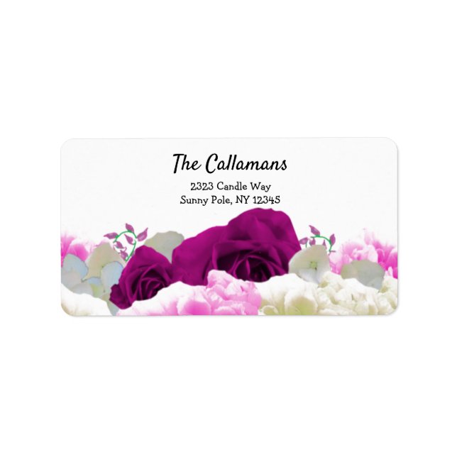 Roses and Peonies Address Label (Front)