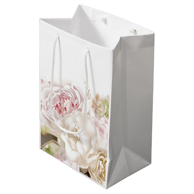 Roses and Peonies Special Occasion Gift Bag (Front Angled)