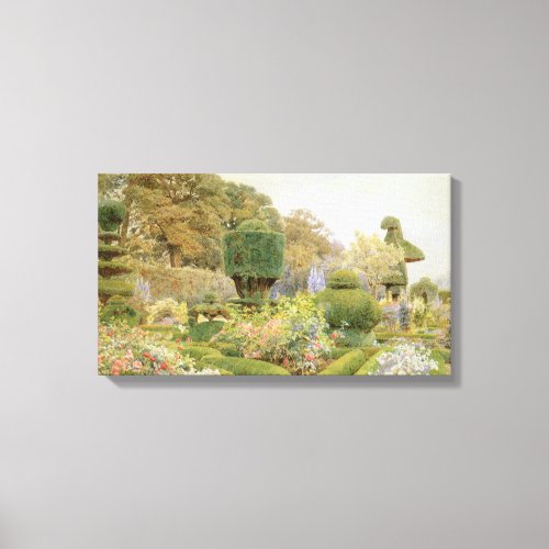 Roses and Pinks by Elgood Vintage English Garden Canvas Print