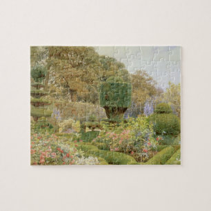 Roses and Pinks by Elgood, Vintage English Garden Jigsaw Puzzle