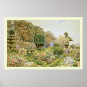 Roses and Pinks by Elgood, Vintage English Garden Poster