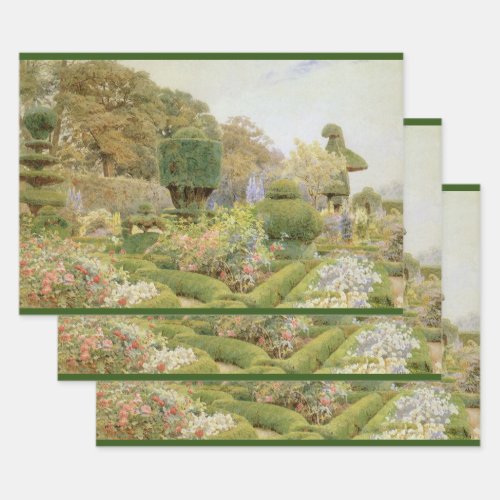Roses and Pinks by Elgood Vintage English Garden Wrapping Paper Sheets